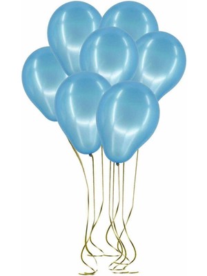 Feyza Design 50 Adet Metalik Mavi 12 Inç Lateks Balon Parti Malzemeleri