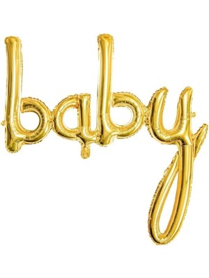 Feyza Design Altın Renkli Folyo Balon - Bebek Temalı Partiler Için