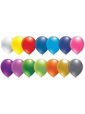 Feyza Design Metalik Renkli 50'li 12 Inç Lateks Balon Seti