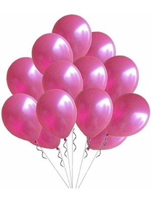 Feyza Design 50 Adet Metalik Fuşya Pembe 12 Inc Lateks Balon