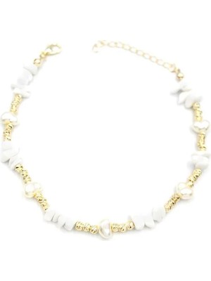 Dorika Taş Halhal - Beyaz