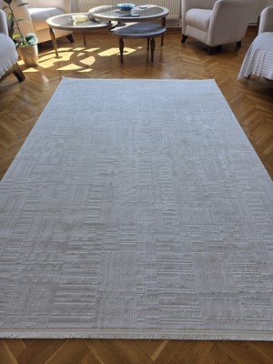 Elvey Home London Krem Bambu Yazlık Akrilik Yumuşak Modern Özel Kesim Salon Koridor Oturma Odası Halısı