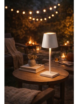 Edison Modern Masa Lambası Şarjlı Dokunmatik 3 Renkli Minimalist Tasarım Abajur