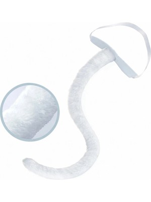 Starseven Beyaz Peluş Kuyruk Şekil Verilebilir 70 cm