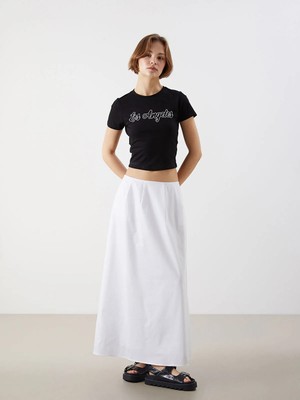 Lc Waikiki Yeni Sezon Beli Fermuarlı Poplin Etek