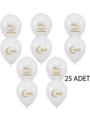 Feyza Design Hoş Geldin Ya Şehr-I Ramazan Yazılı Çok Renkli Balon 25 Adet