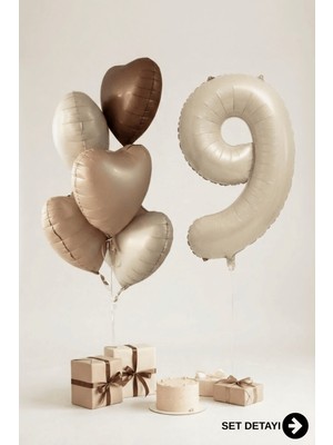 Feyza Design Retro 9 Yaş Rakam Folyo Balon Seti 6’lı - Çok Renkli