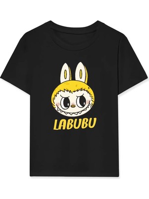 Tarz Yeri Kız Labubu Çocuk Baskılı T-Shirt - Siyah