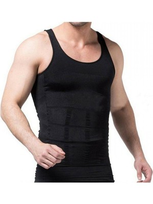 Feyza Design Erkek Siyah Korse Atlet - Slip Kalıp ve Yumuşak Materyal