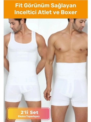 Feyza Design Iki Parçalı Erkek Inceltici Atlet ve Boxer Korse Seti