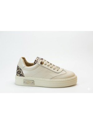 Beety 2592200 Hakiki Deri Bej Kalın Taban Sneakers Kadın Ayakkabı