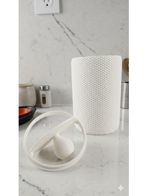 Nesli Dekor Modern Geometrik Dokulu Döner Kapaklı Masaüstü Çöp Kutusu- 18 cm Beyaz