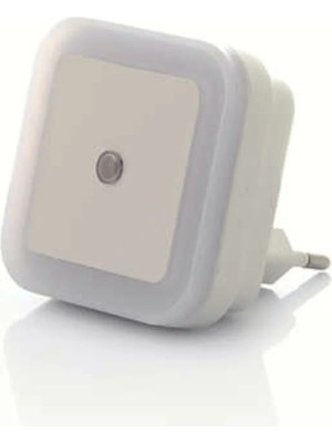 Usin Beyaz Işık Kare Tip Otomatik Gece Yanıp Gündüz Sönen Işık Sensörlü Ledli Gece Lambası