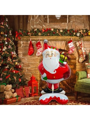 Feyza Design Yılbaşı Noel Baba Figürlü Balon Çok Renkli Dev Boy