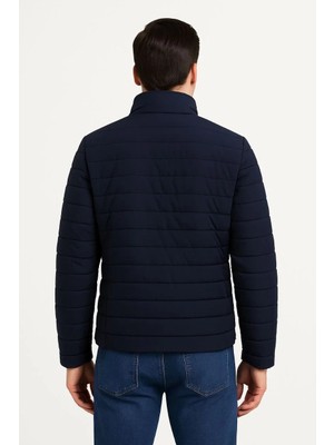 Erkek Bomber Mont Ceket – Su Itici Kumaş, Kapitone Astarlı, Fermuarlı, Kışlık - Lacivert