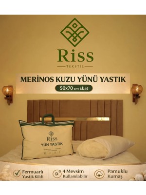 Riss Tekstil  %100 Doğal Kuzu Yünü Yastık (50X70CM/1000GR)