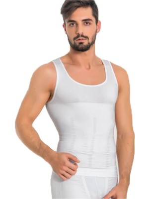 Feyza Design Yumuşak ve Dikişsiz Erkek Beyaz Korse Atlet