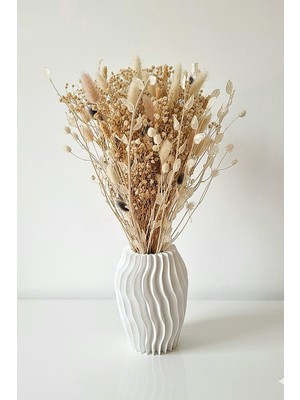 Birlik Bohem Şoklanmış Kuru Çiçek Buketi   Naturel Pamuk Otu ve Cipso  Aranjman