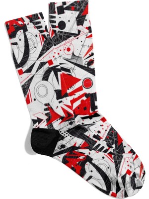 Eğlenceli Çorap Unisex Geometrik Karışık Etnik Desen Baskılı Çorap