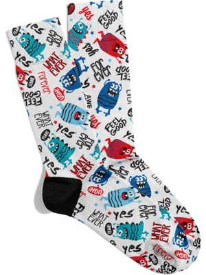 Eğlenceli Çorap Unisex What Ever  Forever Popart Baskılı Çorap