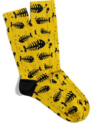 Eğlenceli Çorap Unisexsarı Balık Sea Baskılı Çorap