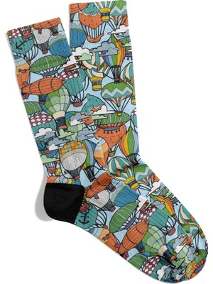 Eğlenceli Çorap Sevimli Renkli Balon Desen Baskılı Çorap