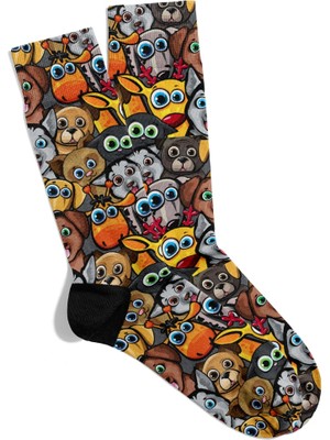 Eğlenceli Çorap Unisex Cute Animals Xs  Desen Baskılı Çorap