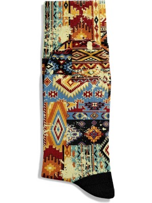 Eğlenceli Çorap  Unisex Etnik Karışık Xs2 Desen Baskılı Çorap