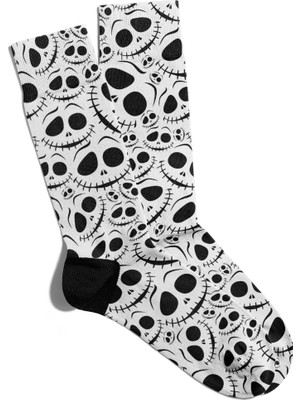 Eğlenceli Çorap Unisex Emoji Skull Baskılı Çorap