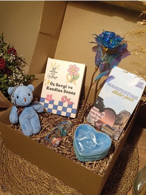 Paganca Anahtarlık - Dilek Şişesi - Tüllü Kutu - Sonsuzluk Gülü - Manifest Sticker ve Öz Sevgi Kartları