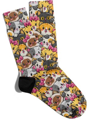 Eğlenceli Çorap Unisex Sevimli Yavru Kediler Baskılı Çorap