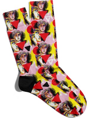Eğlenceli Çorap Unisex Mitoloji Heykel Popart Baskılı Çorap