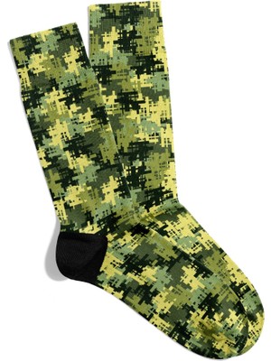 Eğlenceli Çorap Unisex Kamuflaj x Desen Baskılı Çorap