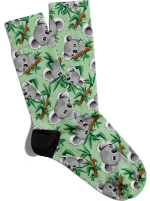Eğlenceli Çorap Unisex  Sevimli Koala Baskılı Çorap