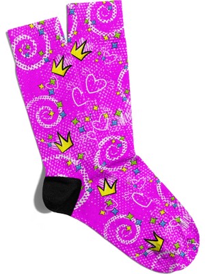 Eğlenceli Çorap Unisex  Love Popart Baskılı Çorap