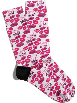 Eğlenceli Çorap Woow Girl Baskılı Çorap