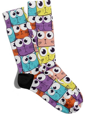 Eğlenceli Çorap Unisex  Renkli Animals Tx  Baskılı Çorap