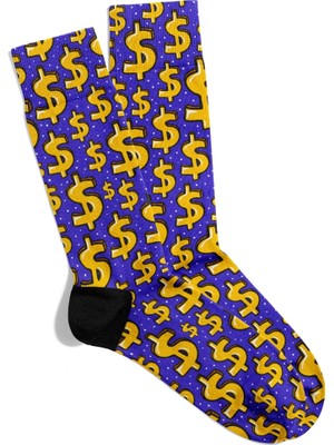 Eğlenceli Çorap Unisex Money And Money Desen Baskılı Çorap