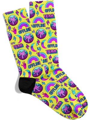 Eğlenceli Çorap Unisex Summer Holidays Popart Desen Baskılı Çorap