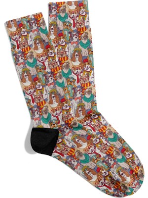 Eğlenceli Çorap  Unisex  Şapkalı Sevimli Animal Desen Baskılı Çorap