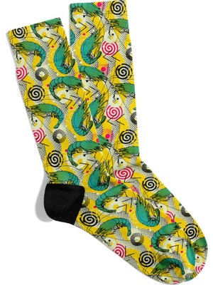 Eğlenceli Çorap Unisex Zıp Zıp Çekirge  Desen Baskılı Çorap