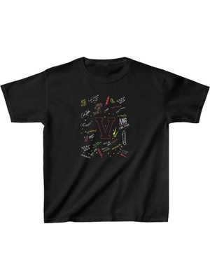 Tarz Yeri Unisex Çocuk Baskılı T-Shirt - Siyah