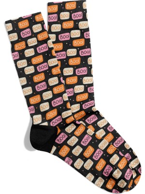 Eğlenceli Çorap  Unisex  Booo V2 Popart Desen Baskılı Çorap