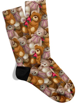 Eğlenceli Çorap  Unisex Cute Teddy Bear Desen Baskılı Çorap