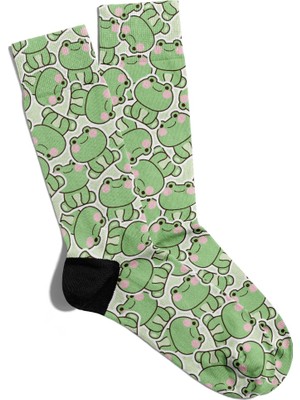 Eğlenceli Çorap Unisex Tatlı Yavru Kurbağalar Baskılı Çorap