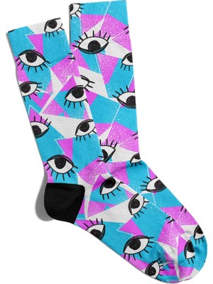 Eğlenceli Çorap Unisex Sun Shine Eyes Baskılı Çorap