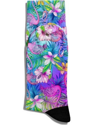 Eğlenceli Çorap Unisex Flamingo  Baskılı Çorap