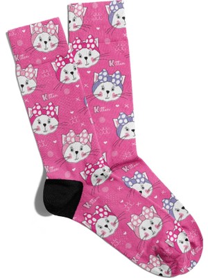 Eğlenceli Çorap Unisex  Kitten Cat K  Baskılı Çorap