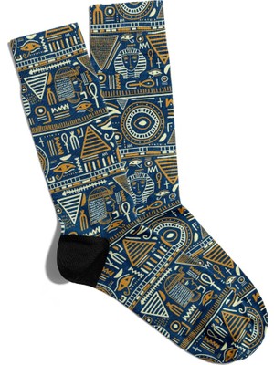 Eğlenceli Çorap Unisex Etnik Msr Frvn Baskılı Çorap