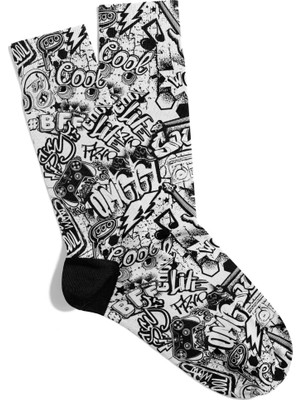 Eğlenceli Çorap Unisex Omg Game Life Desen Baskılı Çorap